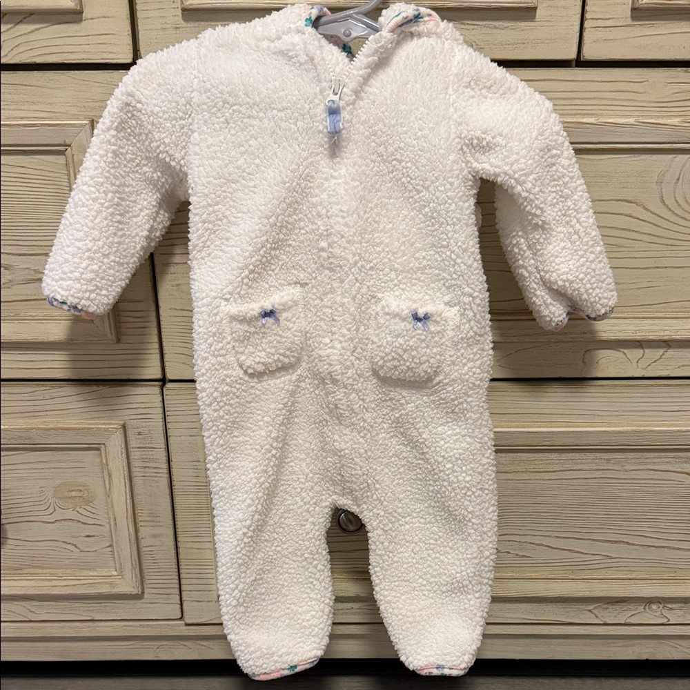Carter's White Sherpa Footie
